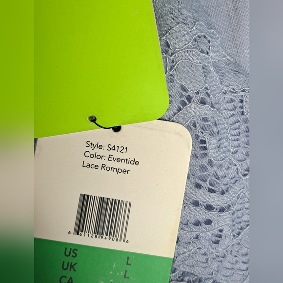 Sam Edelman Eventide Blue Lace Romper Size Large NEW - Picture 10 of 11